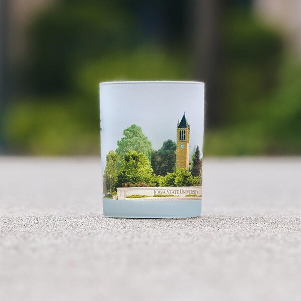 RFSJ Campanile Bells of Iowa State Frosted Rocks Glass (14oz.)